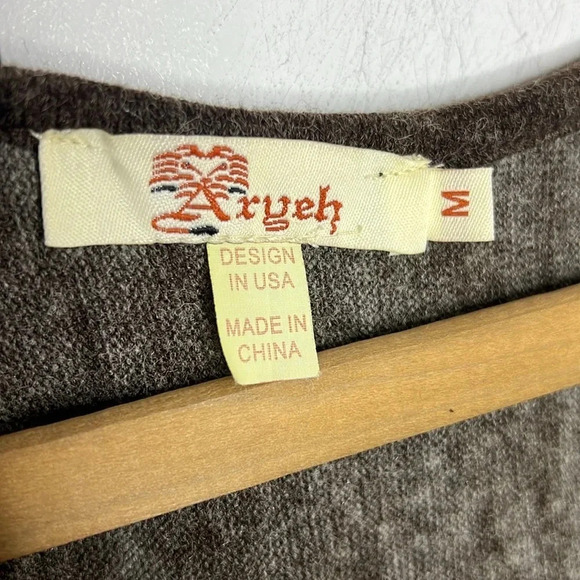 ARYEH Boho Artsy Peasant Floral Print Lace Crochet Mixed Media Long Sleeve Dress - Picture 7 of 10